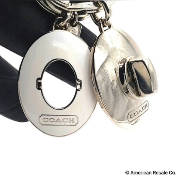JUST IN! $98 COACH Vintage White Dual Fob Keychain Purse Charm Key ring-Rare - Picture 4 of 5